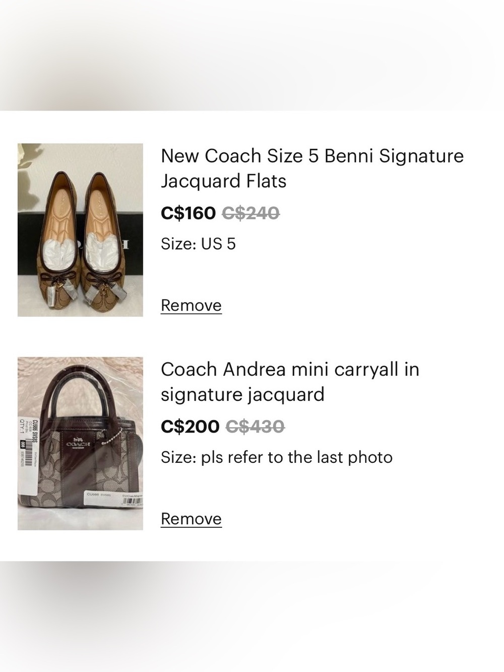 Coach Mini Carryall in Brown Signature Jacquard & Nenni Shoes